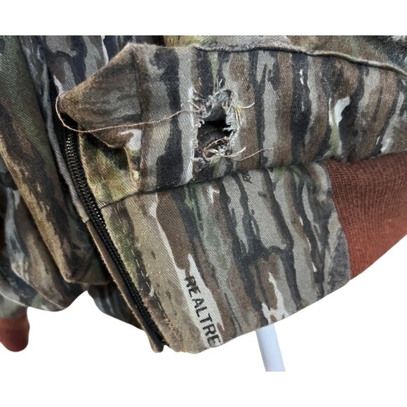 Vintage 10X Mens Medium NWTF Jacket Realtree Camo Hunting Insect Hood Seat Pad - Picture 7 of 13